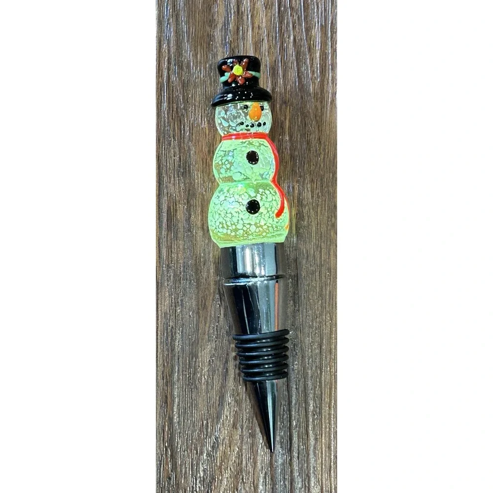 Pier 1 imports LED Bottle Stopper Snowman W/Color Changing Light